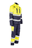 Nehořlavé antistatické pracovní kalhoty do pasu GOODPRO JAKUB Hi-Vis, žlutá/navy blue
