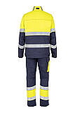 Nehořlavé antistatické pracovní kalhoty do pasu GOODPRO JAKUB Hi-Vis, žlutá/navy blue