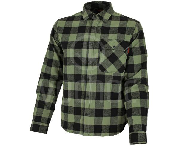 Flanelová košile Bennon PIPPO SHIRT, khaki/černá