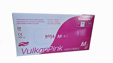 Jednorázové nitrilové rukavice bezprašné VulkanPink, 100 ks