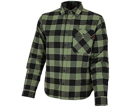 Flanelová košile Bennon PIPPO SHIRT, khaki/černá