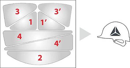 Reflexní pásky na přilbu HESTICKER, metalická červená