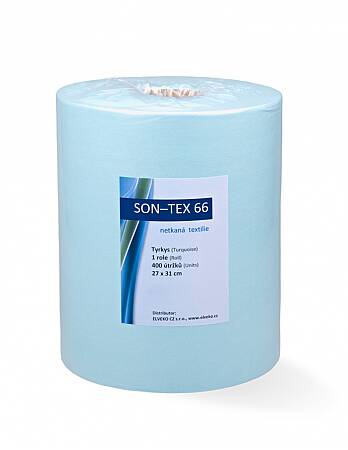 Utěrky SON-TEX 66, 27x31 cm, 400 útr., tyrkys, role